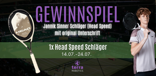 Terra Robotics verlost signierten Jannik Sinner Tennisschläger Head Speed 