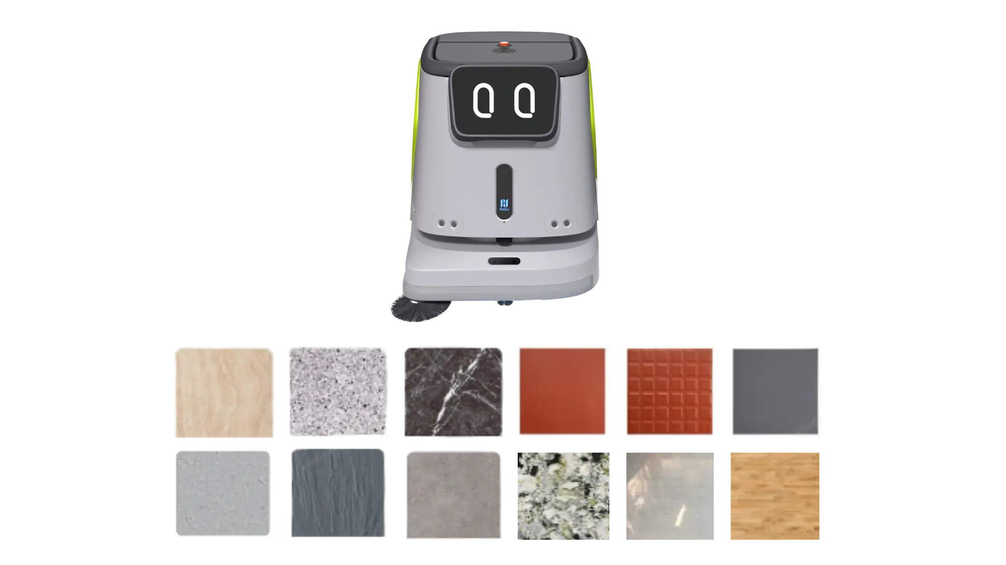 Reinigungsroboter CC1 geeignet für verschiedene Bodenarten wie Fliesen, Marmor, Granit, Vinyl und mehr
