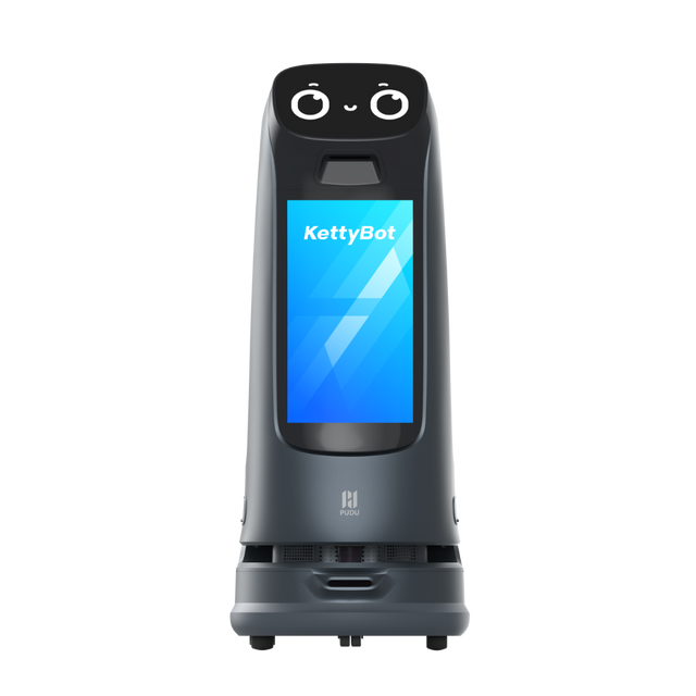 KettyBot Serviceroboter mit Display Gesicht für Werbung und Navigation in Innenbereichen