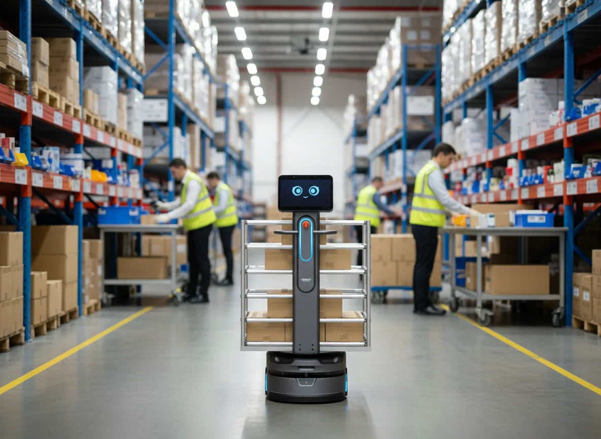 OrionStar CarryBot bei der Kommissionierung in Pickzonen zur Steigerung der Effizienz durch Mehrebenen-Transport.