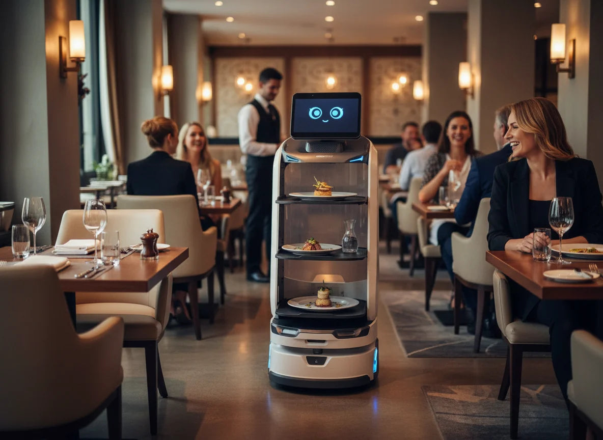OrionStar LuckiBot Pro professioneller Gastronomie-Roboter für den effizienten Tischservice in Restaurants.