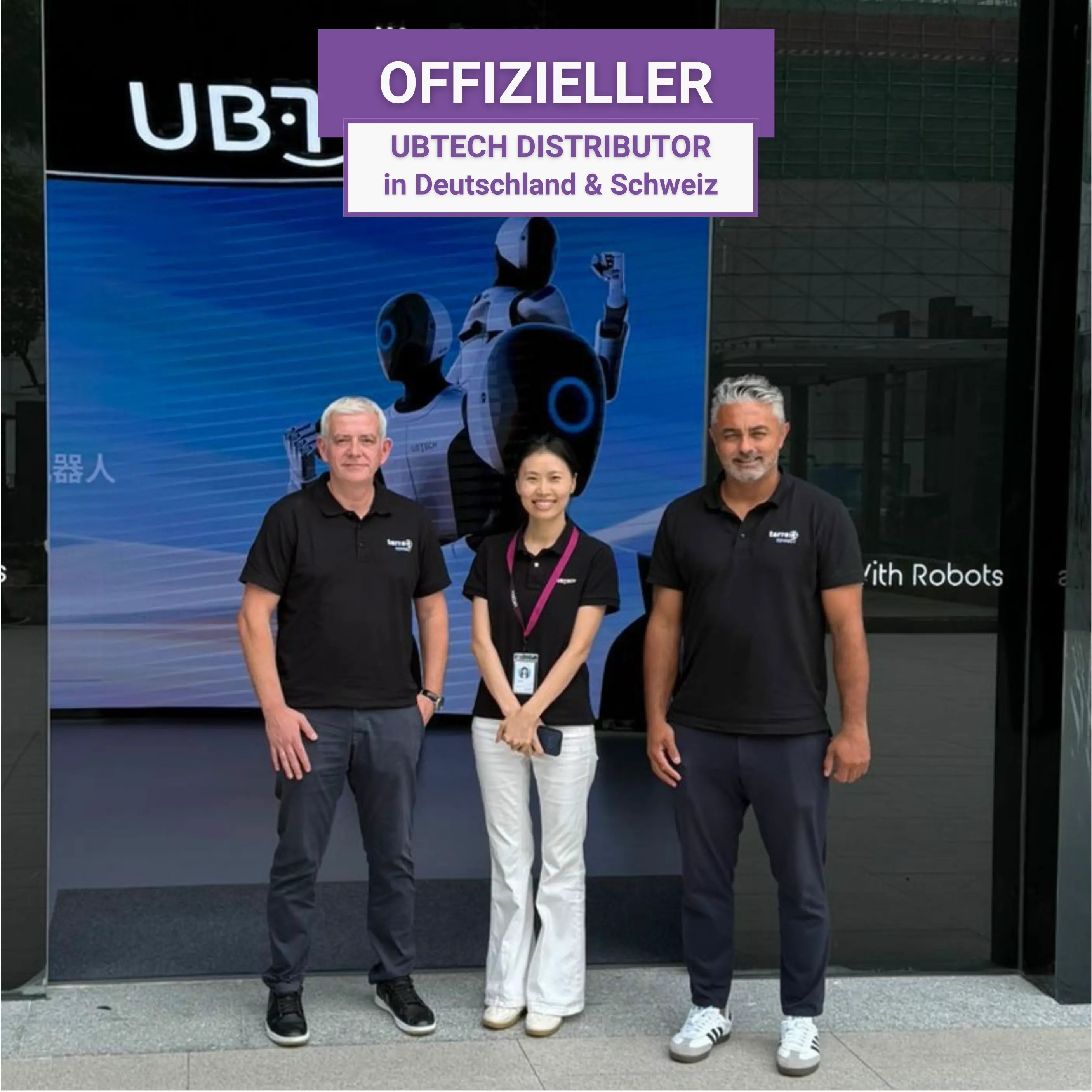 Terra Robotics Team vor Ubtech Zentrale als offizieller Ubtech Distributor für Deutschland