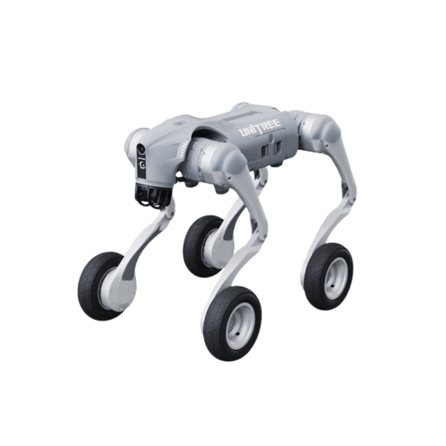 Unitree Go2W Roboterhund mit vier Rädern für flexible mobile Inspektion und Forschung