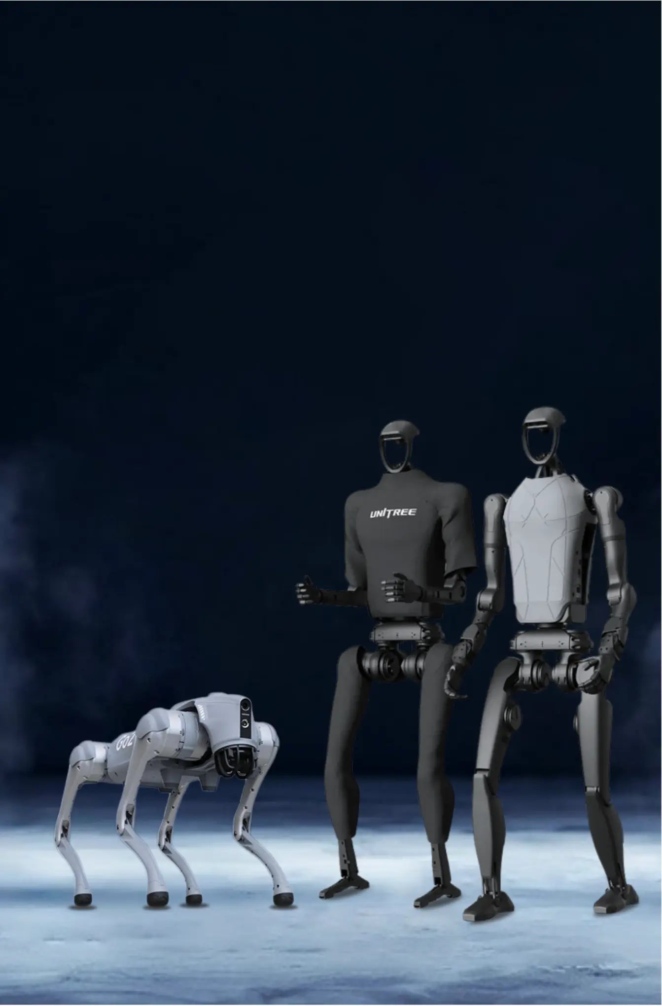 Humanoide und vierbeinige Roboter von Unitree Robotics symbolisieren Innovation und moderne Robotik