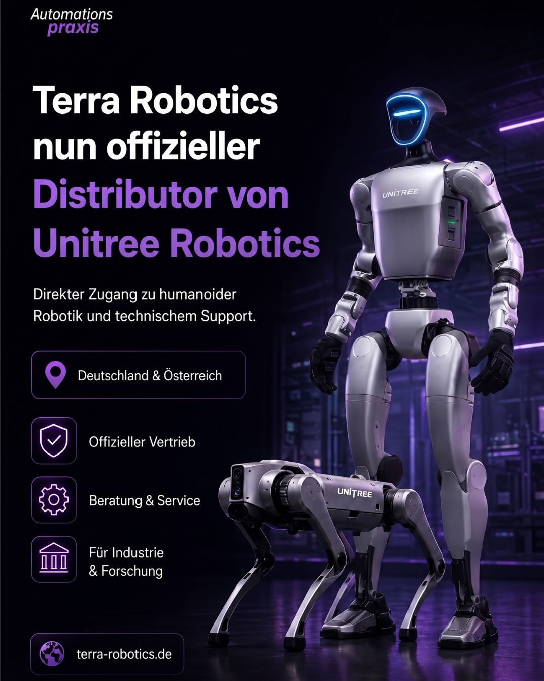 Automationspraxis berichtet über Terra Robotics als offiziellen Distributor von Unitree Robotics