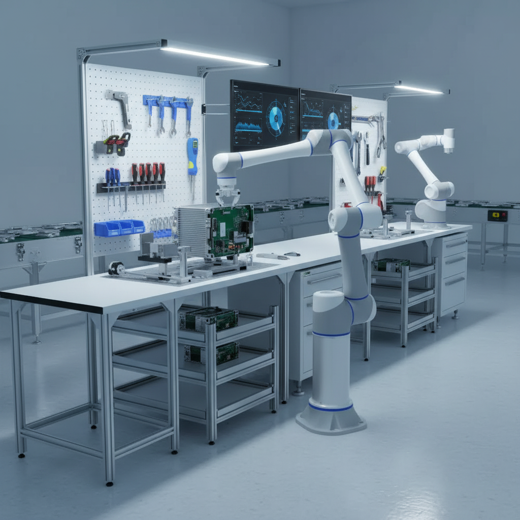 DOBOT CR10A Roboterarm im Einsatz in einem Forschungslabor für Robotik und Automatisierung.
