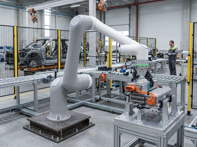 DOBOT CR 30H bei der Montage eines Batteriemoduls in der Automobilproduktion