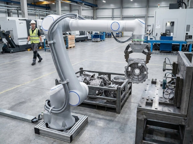 DOBOT CR 30H beim Transport eines schweren industriellen Werkstücks