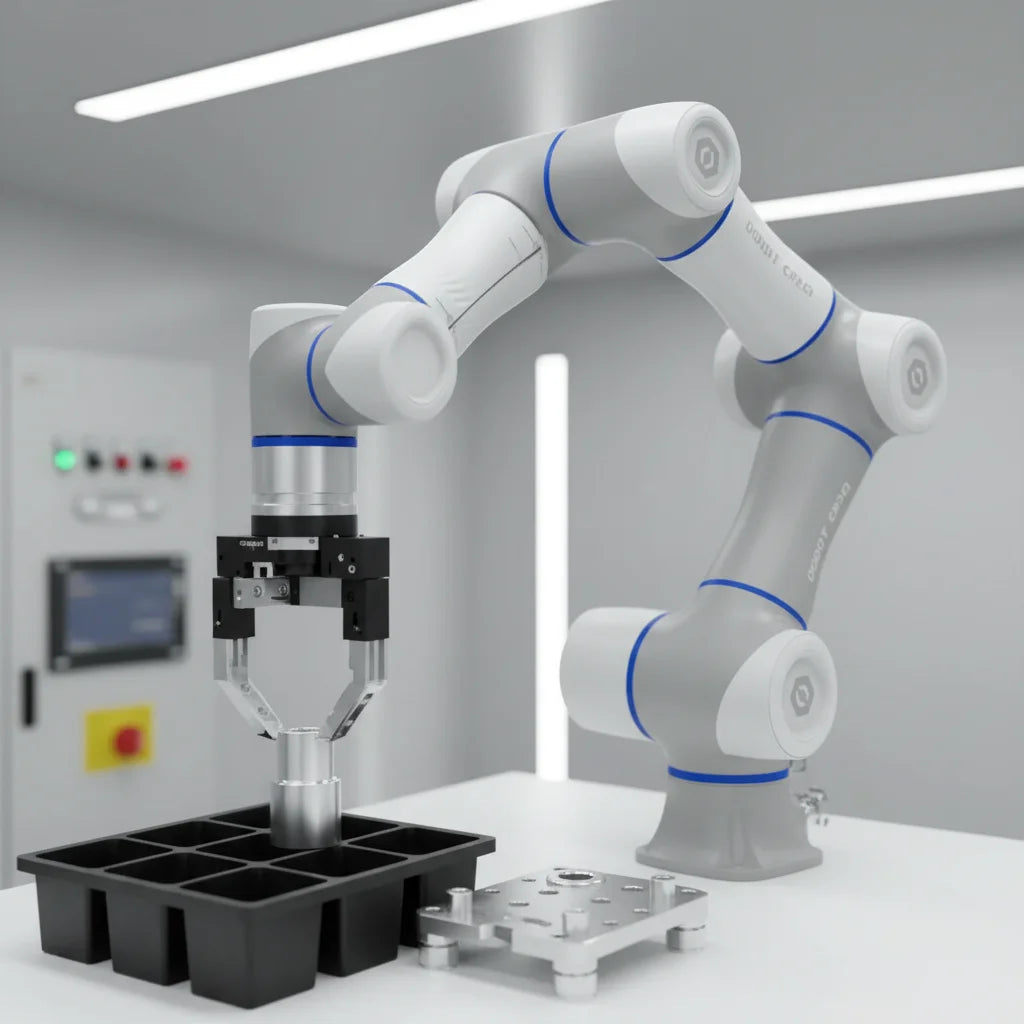 DOBOT CR3A kompakter kollaborativer Roboterarm für die Präzisionsmontage in der Industrie.