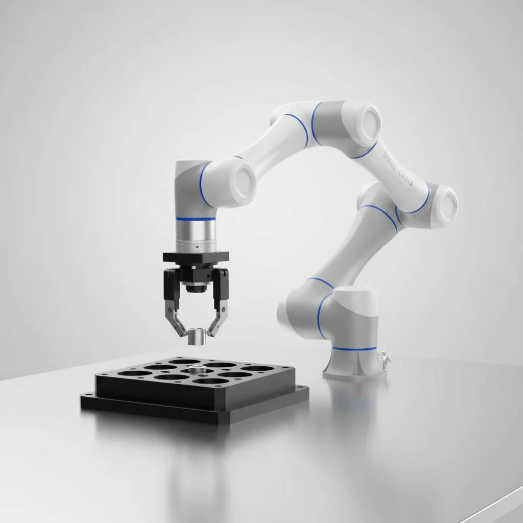 DOBOT CR5A im Einsatz für Pick-and-Place Aufgaben in der modernen Elektronikproduktion.