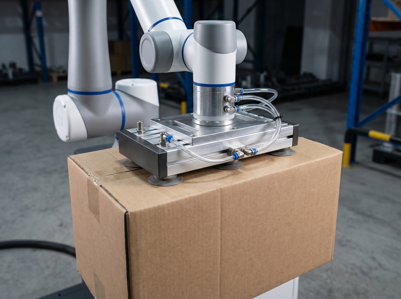 DOBOT CRA Palletiermaschine am Ende einer Verpackungslinie