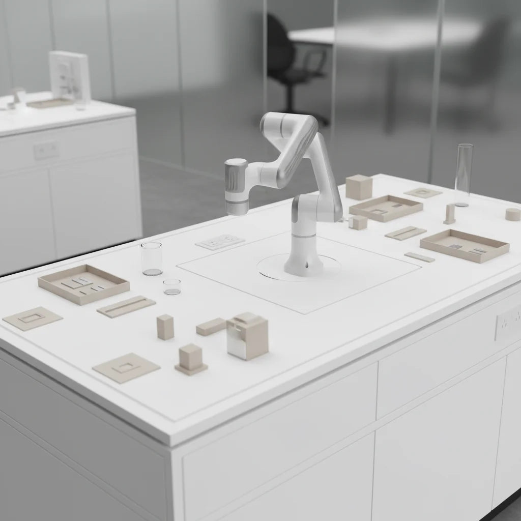 Detailaufnahme der Achsen und Gelenke des DOBOT Nova 2 zur Veranschaulichung der Beweglichkeit.