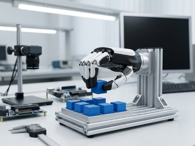 Dextere Roboterhand in einem modernen Robotik-Schulungs- und Forschungslabor