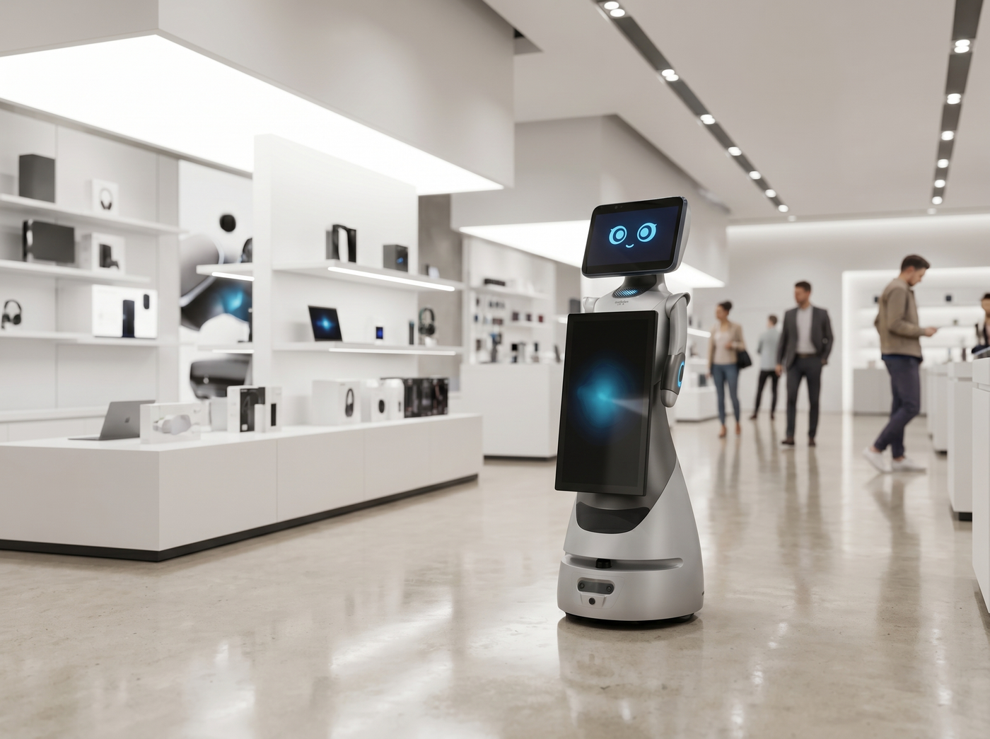 OrionStar GreetingBot AD als Werbe- und Begrüßungsroboter im Retail-Bereich