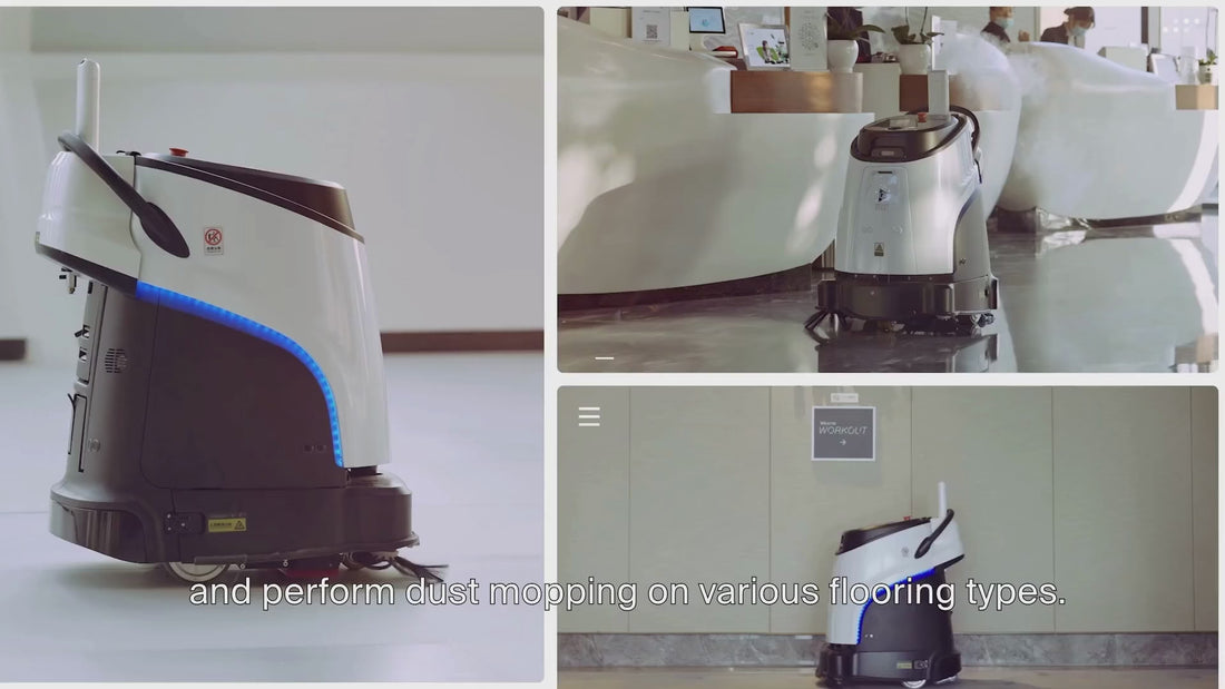 Autonomer Saugroboter Gausium Vacuum 40 bei der Bodenreinigung auf verschiedenen Oberflächen – Terra Robotics.