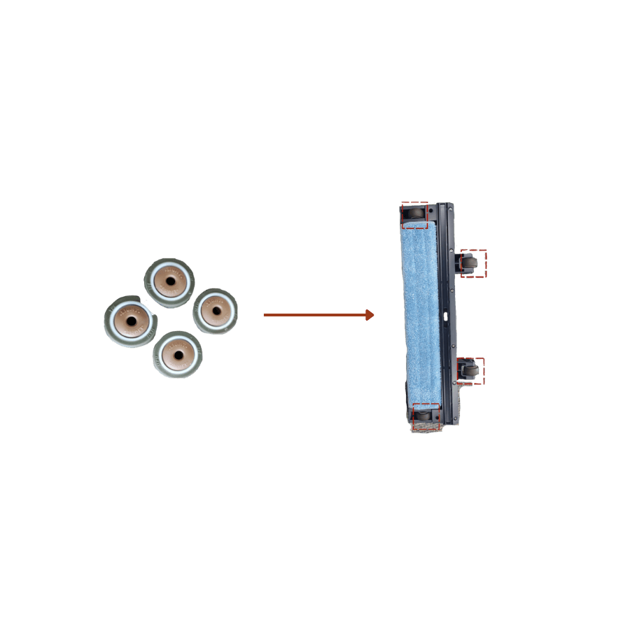 Pudu CC1 2025 & Pro Wischzmopp Aufsatz Ersatzrad 4er Set - Terra-Robotics