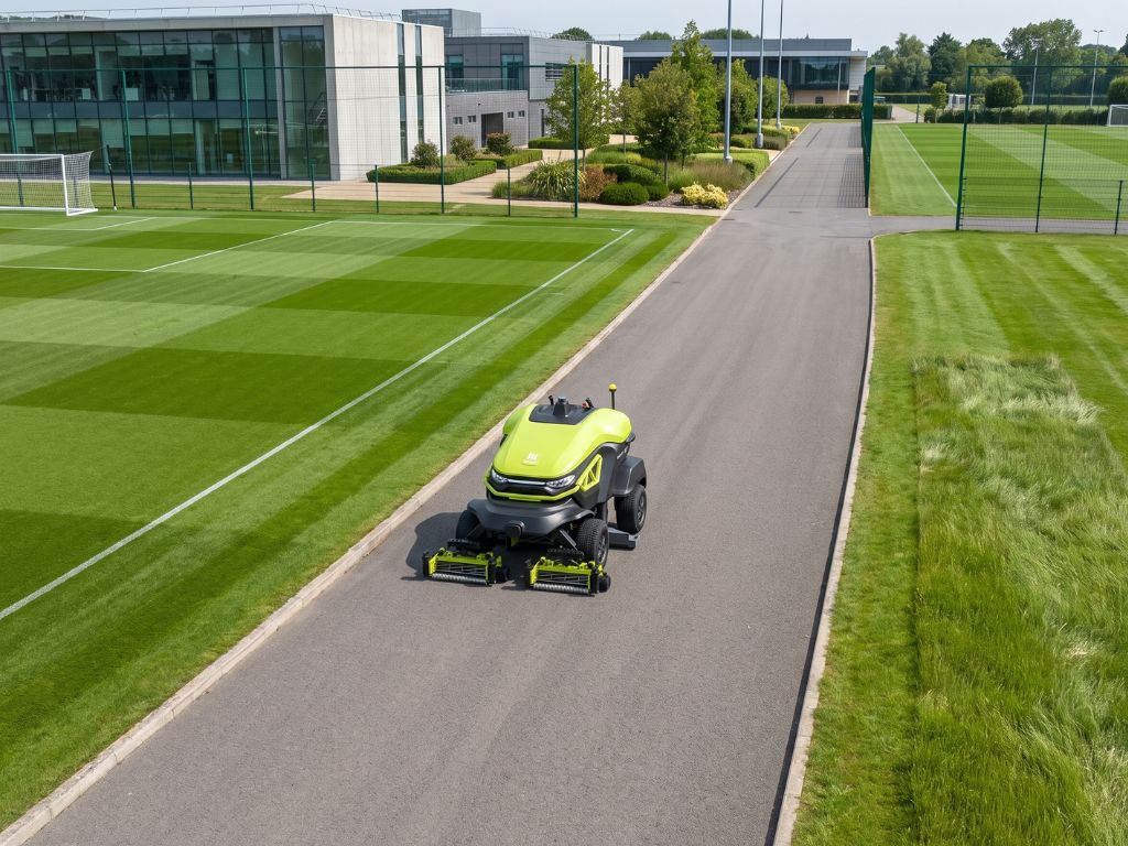 PUDU GT7 beim autonomen Wechsel zwischen mehreren professionellen Spielfeldern.