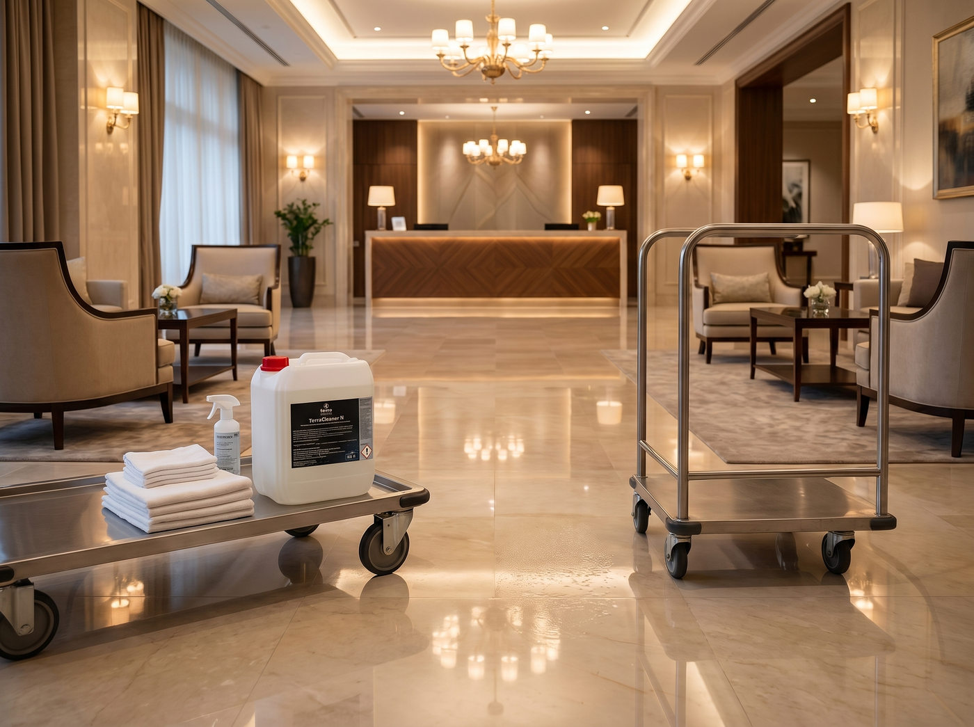 TerraCleaner Reinigungsmittel für Hotel Lobby und Hospitality Bereiche