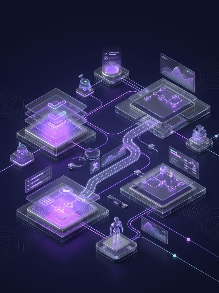 Visualisierung einer strategischen Robotik-Potenzialanalyse durch Terra Consulting mit Prozessbewertung und Robotik-Roadmap