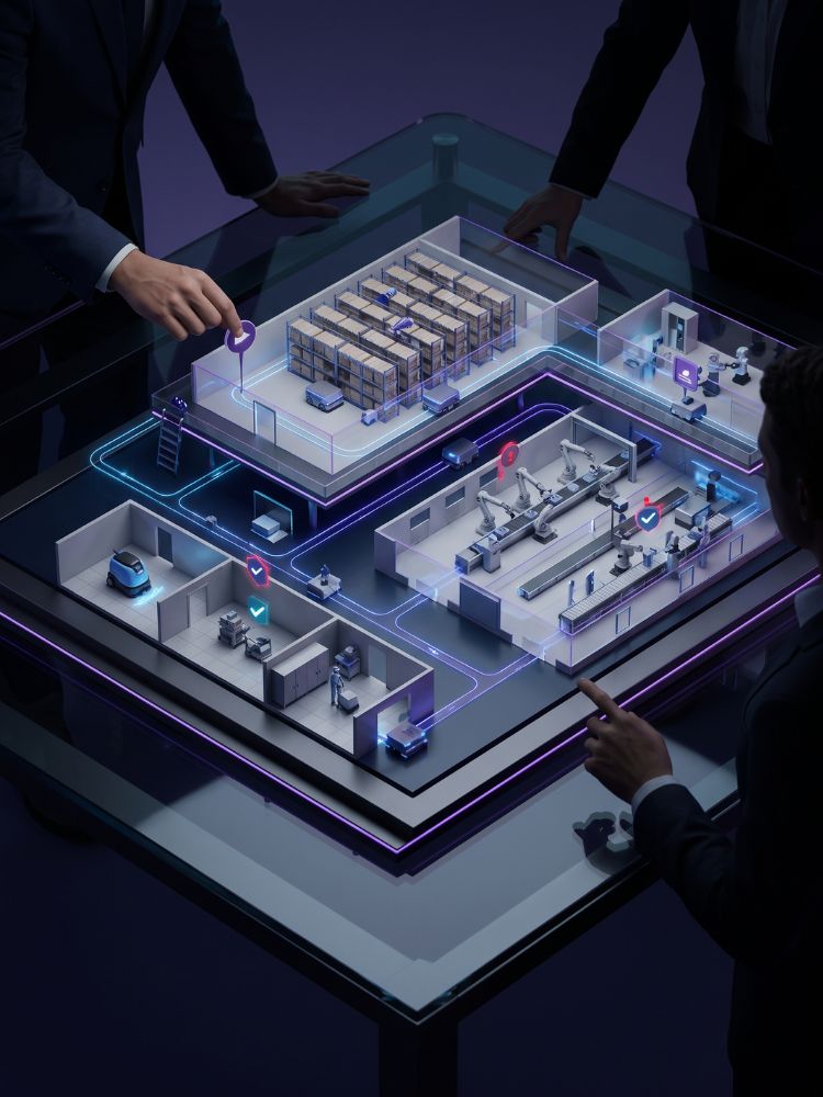Digital-Twin eines Unternehmensprozesses zur strategischen Planung von Robotik-Einsatzbereichen durch Terra Consulting
