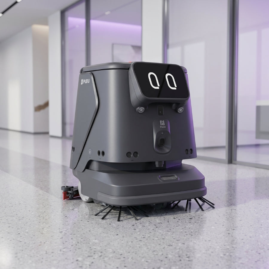 PUDU CC1 Reinigungsroboter für autonome Bodenreinigung in modernen Gewerbeflächen