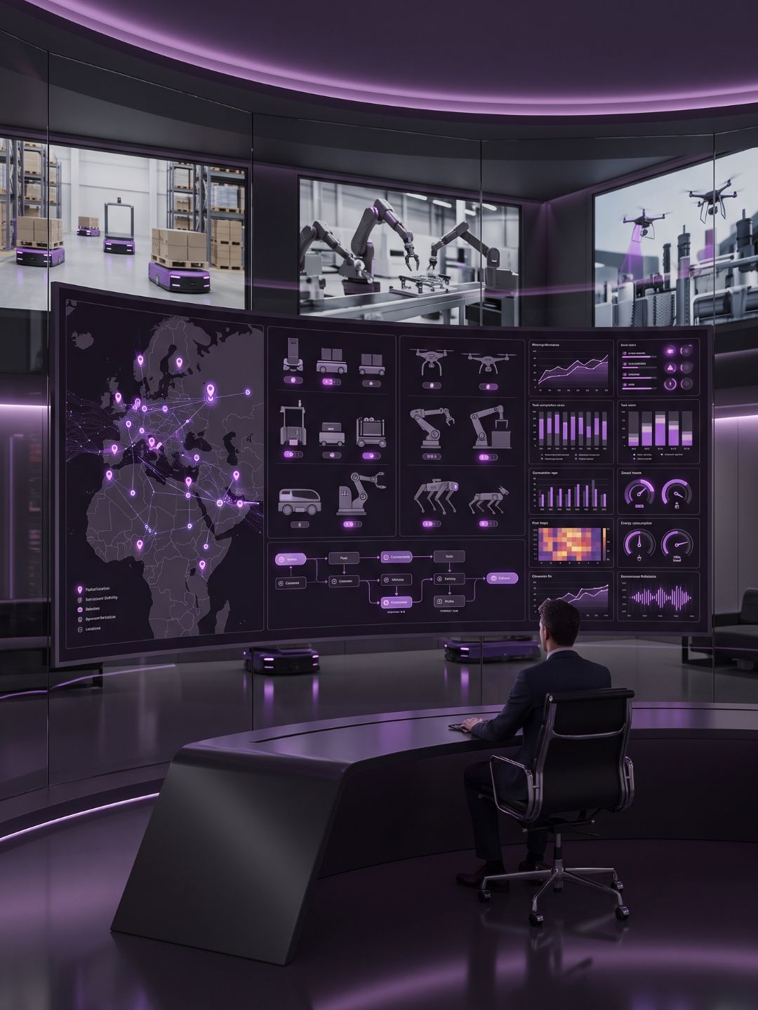 TERRA Suite Dashboard für herstellerunabhängiges Multi-Brand-Flottenmanagement, Standorte, Service und professionelle Robotik-Projekte