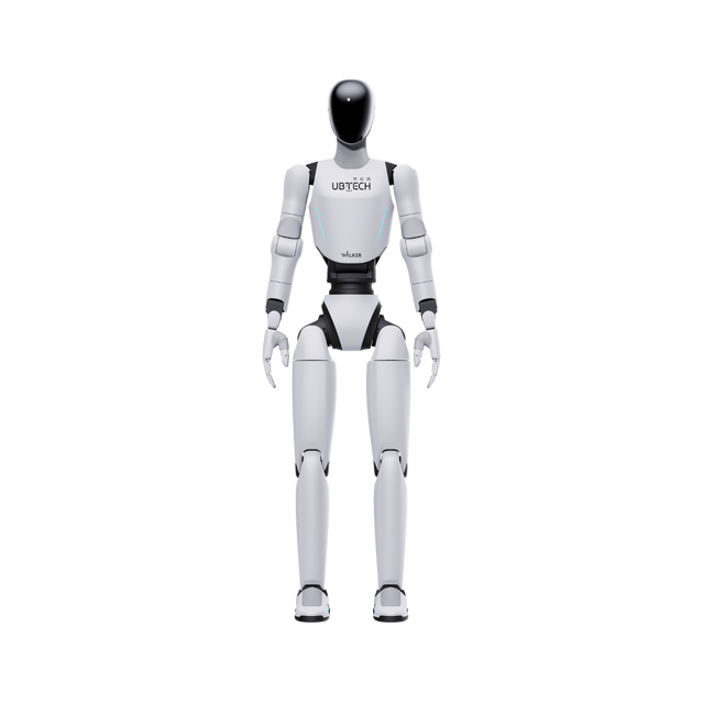 UBTECH Walker C1 humanoider Roboter in vollständiger Frontansicht auf transparentem Hintergrund