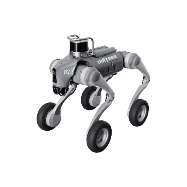 Unitree Go2 Roboterhund mit Rädern und Lidar Sensor für mobile industrielle Inspektion
